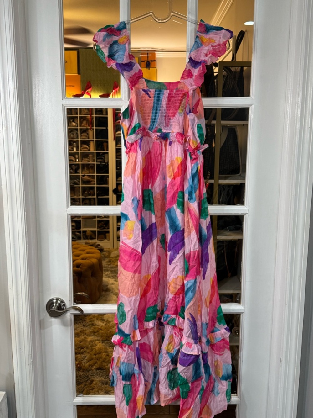 ๐ฉท๐๐งก๐โ Blu Pepper Pink Multicolor Ruffle Strap Maxi Dress - Picture 7 of 9